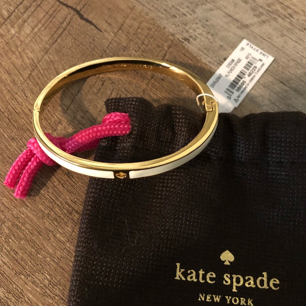 Kate Spade - Cream x Gold HL Punch Spade Bracelet